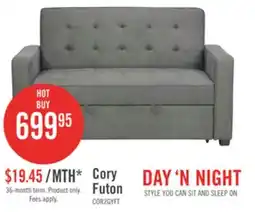 The Brick Cory 59 Velvet Fabric Klik Klak Futon with Tufting - Grey offer