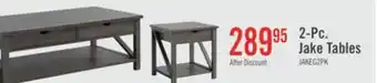 The Brick Jake 47.25 Rustic 2-Pack Coffee + End Table with Storage and Shelf - Distressed Grey offer