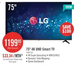 The Brick LG 75 UA77 4K UHD Smart TV offer
