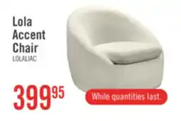 The Brick Lola 28.7 Chenille Boucle Fabric Curved Accent Chair with Removable Seat Cushion - White offer
