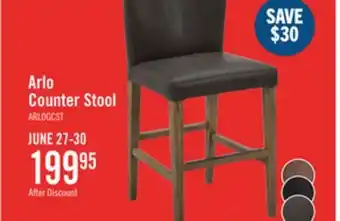 The Brick Arlo Counter-Height Stool with Vegan Leather Fabric - Charcoal offer
