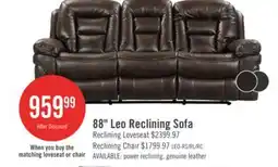 The Brick Leo 87.5 Leather-Look Fabric Reclining Sofa - Walnut Brown offer