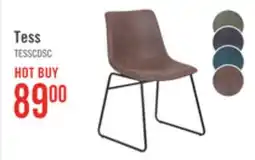 The Brick Tess Dining Chair with Leather-Look Fabric, Metal - Brown offer