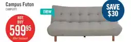 The Brick Campus 76 Fabric Klik Klak Futon with Tufting and Wood Legs - Grey offer