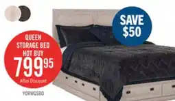 The Brick Yorkdale 6-Drawer Platform Bed with Headboard & Storage Frame, Made in Canada, White - Queen Size offer