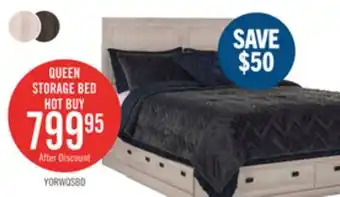 The Brick Yorkdale 6-Drawer Platform Bed with Headboard & Storage Frame, Made in Canada, White - Queen Size offer