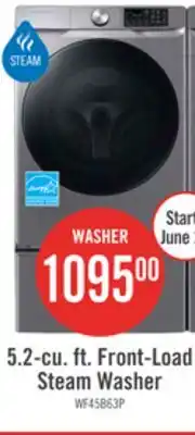 The Brick Samsung 5.2 Cu. Ft. Front-Load Steam Washer - Grey - Stackable - WF45B6300AP/US offer