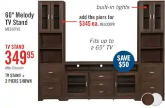 The Brick The Brick Melody 60 TV Stand with Storage and Cable Management for TVs up to 65- Brown offer