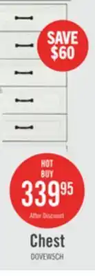 The Brick Dove Bedroom Chest of Drawers, 5-Drawer, 30.5W x 49H, Made in Canada - White offer