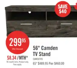 The Brick Camden 56 TV Stand with Storage and Cable Management for TVs up to 60 - Alabaster Oak offer