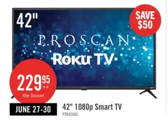 The Brick Proscan 42 1080p LED HDR 60Hz Roku Smart TV (PTR4266) offer