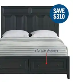 The Brick Casa Panel Bed with Headboard & Frame, Wood, Black - Queen Size offer