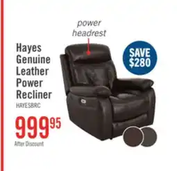 The Brick Hayes 38 Genuine Leather Power Reclining Chairs with Adjustable Headrest - Brown offer