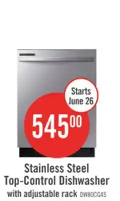 The Brick Samsung 24 53 dBA Built-In Top-Control Dishwasher with Hybrid Tub - DW80CG4021SRAA offer