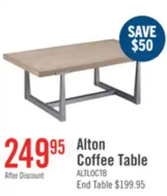 The Brick Alton 48 Modern Coffee Table - Light Oak with Grey Metal Legs offer