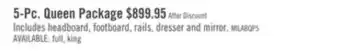 The Brick Milan 5pc Bedroom Set with Bed, Dresser & Mirror, Mid-Century Modern, Black - Queen Size offer