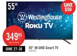 The Brick Westinghouse 55 4K UHD Roku Smart TV offer