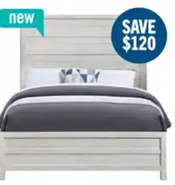 The Brick Haven Panel Bed with Headboard & Frame, White - Queen Size offer