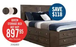 The Brick Yorkdale 12-Drawer Platform Bed with Headboard & Storage Frame, Made in Canada, Grey - Queen Size offer