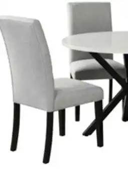 The Brick Verona 5pc Dining Set with Table & 4 Lexi Chairs, Culture Marbled Top, Metal, 42W Round - Taupe offer