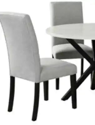 The Brick Verona 5pc Dining Set with Table & 4 Lexi Chairs, Culture Marbled Top, Metal, 42W Round - Taupe offer