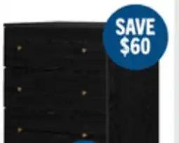 The Brick Lake Bedroom Chest of Drawers, 5-Drawer, 29W x 52H, Made in Canada, Glam - Black offer