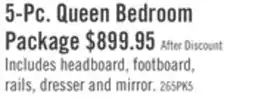The Brick Yorkdale 5pc Bedroom Set with Panel Bed, Dresser & Mirror, Brown - Queen Size offer