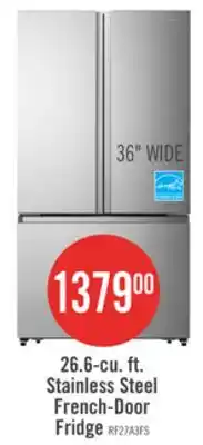 The Brick Hisense 36 26.6 Cu. Ft. French-Door Refrigerator - Titanium - RF27A3FSE offer