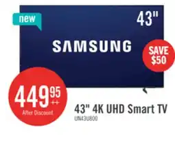 The Brick Samsung 43 Crystal UHD U8000 4K Smart TV offer