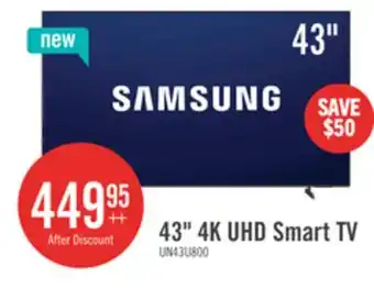 The Brick Samsung 43 Crystal UHD U8000 4K Smart TV offer