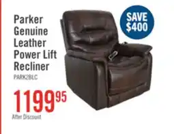 The Brick Parker 36 Genuine Leather 3-Position Power Lift Reclining Chair - Brown offer