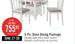 The Brick The Brick Dena 5pc Dining Set with Table & Chairs, 42-60W Extension, Round - Dove Grey offer