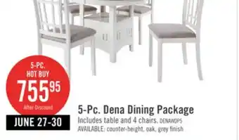 The Brick The Brick Dena 5pc Dining Set with Table & Chairs, 42-60W Extension, Round - Dove Grey offer