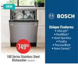 The Brick Bosch 24 48 dBA 100 Series Smart Top-Control Dishwasher - Stainless Steel offer