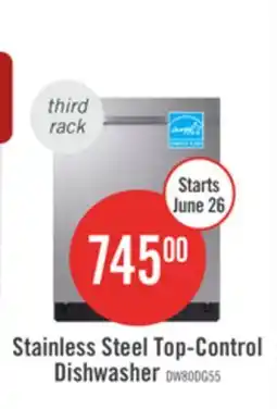 The Brick Samsung 24 48 dBA 5500 Series Top-Control Dishwasher with Third Rack - DW80DG5500SRAA offer