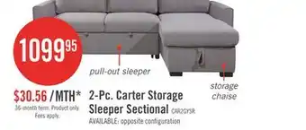 The Brick Carter 2-Piece Right-Facing Linen-Look Fabric Sleeper Sectional with Storage Chaise - Solis Grey offer