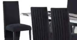 The Brick Vega 7pc Dining Set with Table & 6 Chairs, Marble Look, Pedestal Base, 82W - Black & White offer