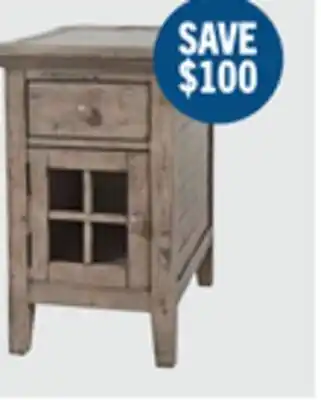 The Brick Rocco 16 Chairside Table with USB - Natural Wood offer