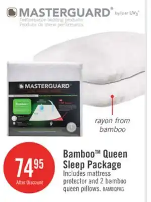 The Brick Masterguard Natural Bamboo Queen Mattress Protector with 2 Queen Pillows offer