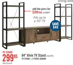 The Brick The Brick Alvin 64 Modern TV Stand with Storage and Cable Management for TVs up to 70- Hazelnut offer
