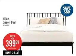 The Brick Milan Platform Bed with Headboard & Frame, Mid-Century Modern, Black - Queen Size offer