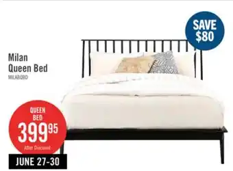 The Brick Milan Platform Bed with Headboard & Frame, Mid-Century Modern, Black - Queen Size offer