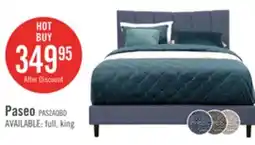 The Brick Paseo Upholstered Platform Bed in Navy Fabric - Queen Size offer