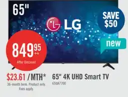 The Brick LG 65 UA77 4K UHD Smart TV offer