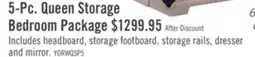 The Brick Yorkdale 5pc Bedroom Set with 6-Drawer Storage Bed, Dresser & Mirror, White - Queen Size offer