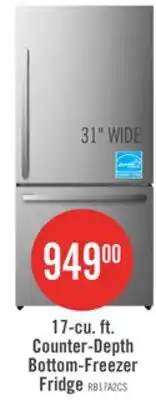 The Brick Hisense 31 17 Cu. Ft. Bottom-Mount Refrigerator - Titanium - RB17A2CSE offer