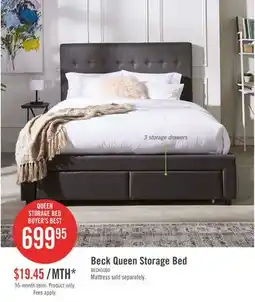The Brick Beck Upholstered Storage Bed in Dark Grey Fabric, Button Tufted - Queen Size offer