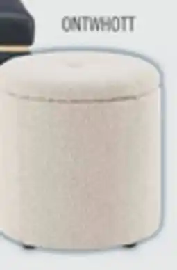 The Brick Ontario 14.75 Round Fabric Storage Ottoman - White offer