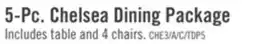 The Brick Chelsea 5pc Dining Set with Table & 4 Taupe Chairs, 60W - Walnut Brown offer