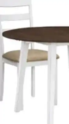 The Brick Bryn 3pc Dining Package with 42 Drop-Leaf Table & 2 Chairs, Fabric -Two-Tone White & Brown offer